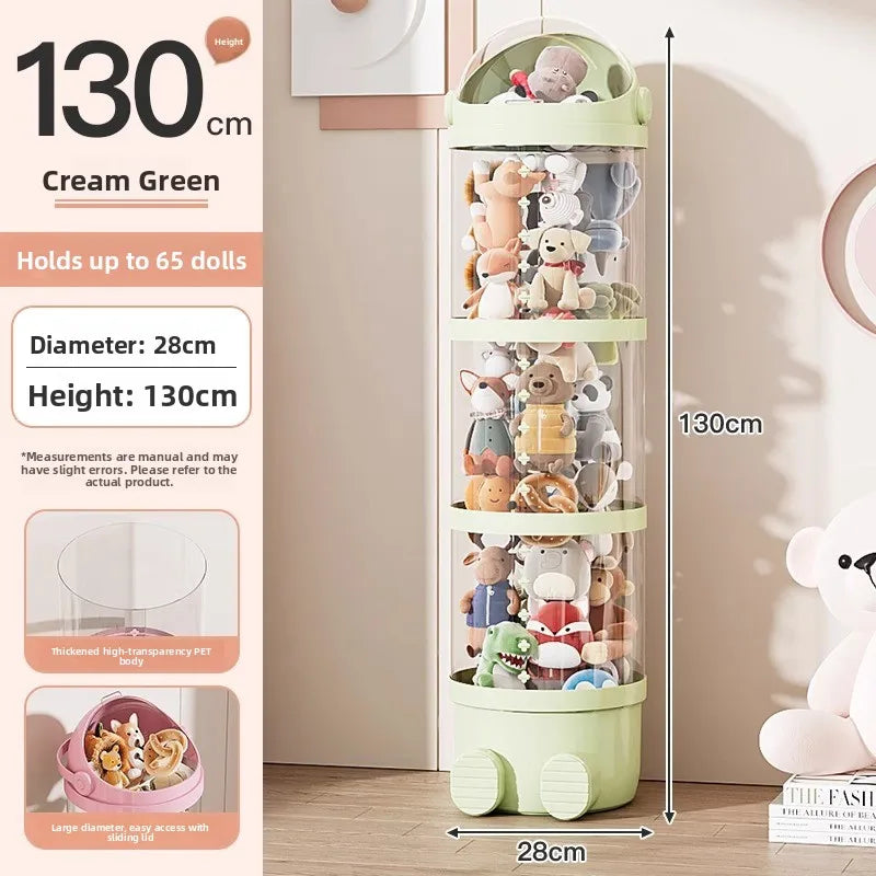 Upaded Zipper Version Plu Doll Storage Buet Transparent Toy Storage Tube Children'S Storage Basket Toy Organizer