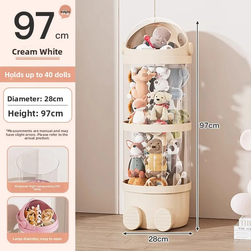Upaded Zipper Version Plu Doll Storage Buet Transparent Toy Storage Tube Children'S Storage Basket Toy Organizer