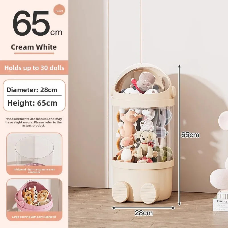 Upaded Zipper Version Plu Doll Storage Buet Transparent Toy Storage Tube Children'S Storage Basket Toy Organizer