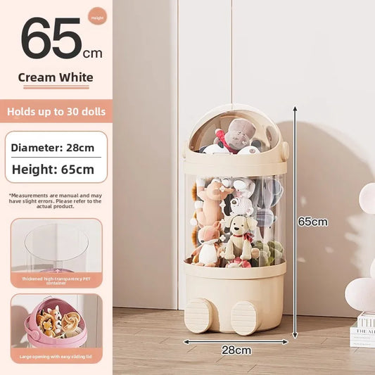 Upaded Zipper Version Plu Doll Storage Buet Transparent Toy Storage Tube Children'S Storage Basket Toy Organizer