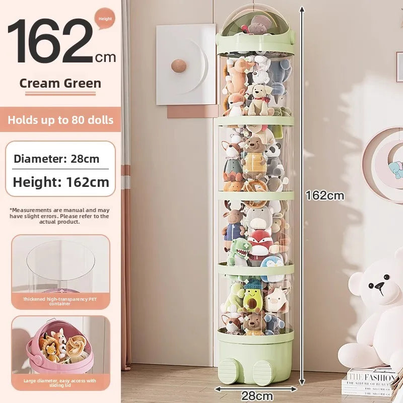 Upaded Zipper Version Plu Doll Storage Buet Transparent Toy Storage Tube Children'S Storage Basket Toy Organizer