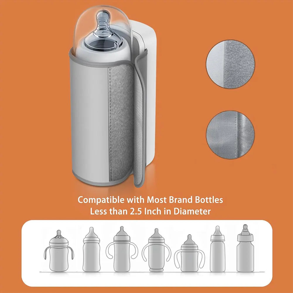 Portable Bottle Warmer Rechargeable Baby Bottle Warmer with Temperature Control Travel Warmer for Traveling Camping Home
