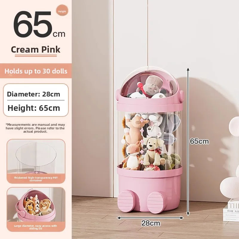 Upaded Zipper Version Plu Doll Storage Buet Transparent Toy Storage Tube Children'S Storage Basket Toy Organizer