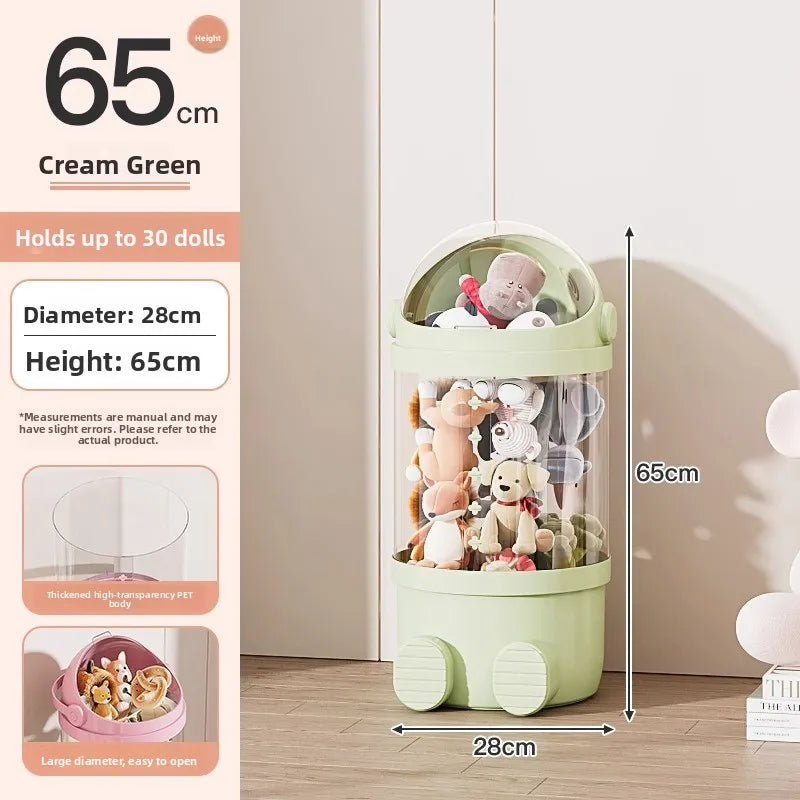 Upaded Zipper Version Plu Doll Storage Buet Transparent Toy Storage Tube Children'S Storage Basket Toy Organizer