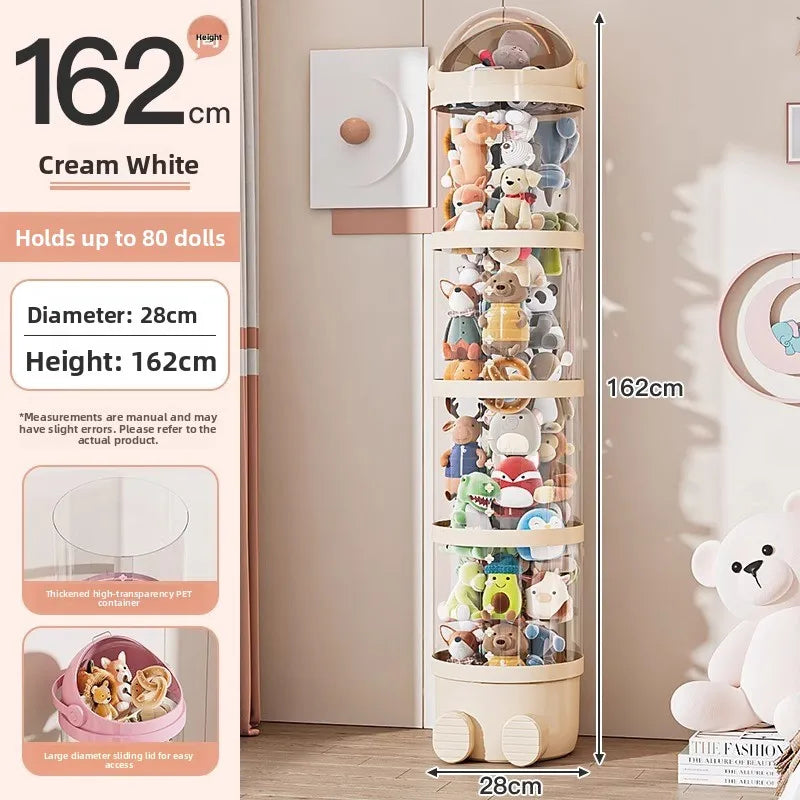 Upaded Zipper Version Plu Doll Storage Buet Transparent Toy Storage Tube Children'S Storage Basket Toy Organizer