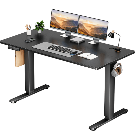 Electric Standing Desk, 55''X24'' Height Adjustable Desk, Home Office Desk with Electric Lift, Sit Stand Desk Workstation for Home Office, Black