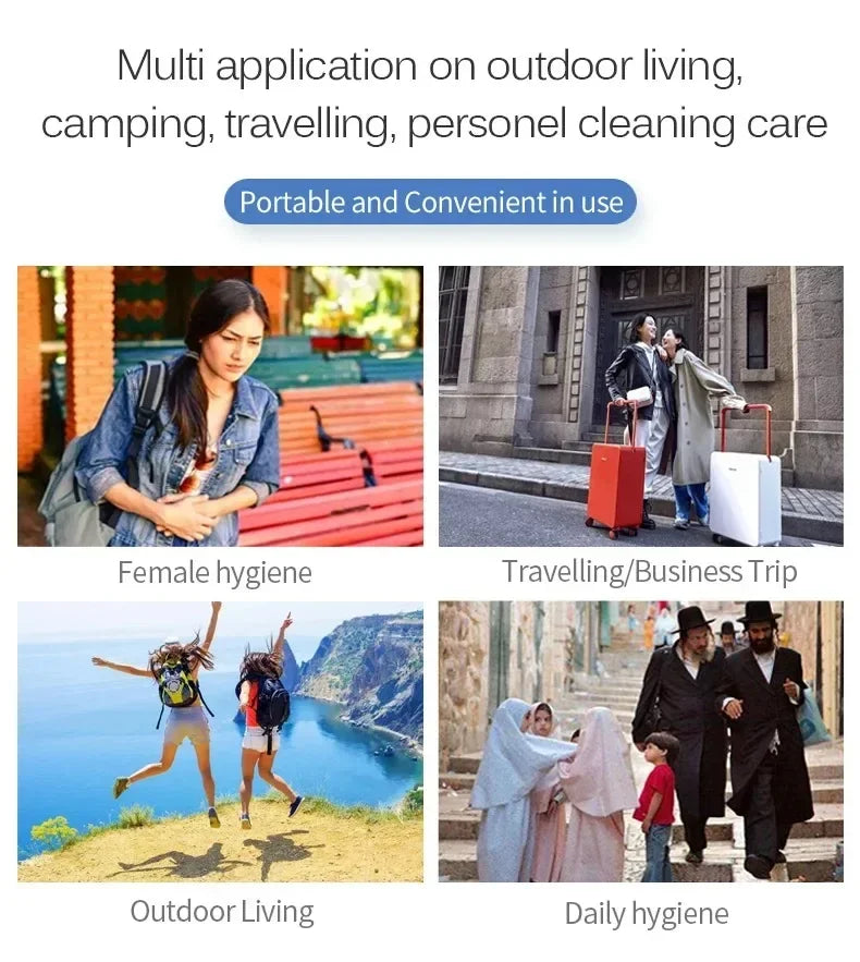 A Portable Electric Sitz Bath for Personal Hygiene Cleaning, Rechargeable for Travel and Camping, with a Shower Sprayer.