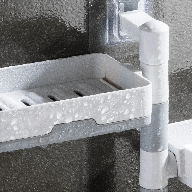 Multi Layer Suction Cup Soap Dish with Drain Water Mobile Space Saving Bathroom Soap Holder for Storage Container Dishes Box