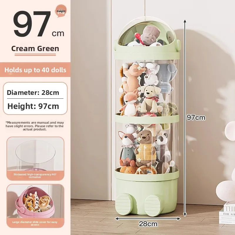 Upaded Zipper Version Plu Doll Storage Buet Transparent Toy Storage Tube Children'S Storage Basket Toy Organizer