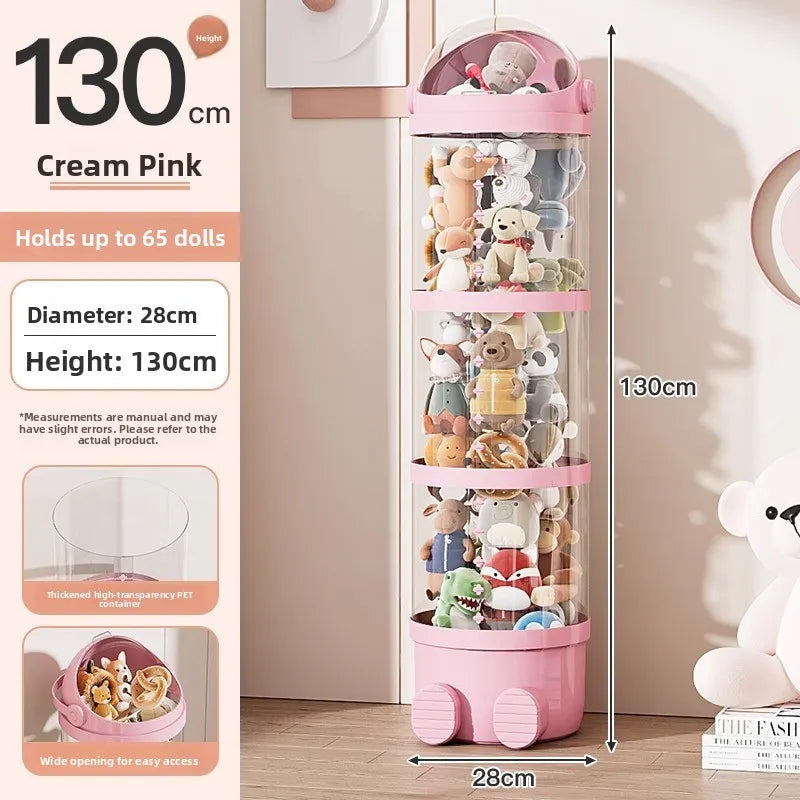 Upaded Zipper Version Plu Doll Storage Buet Transparent Toy Storage Tube Children'S Storage Basket Toy Organizer