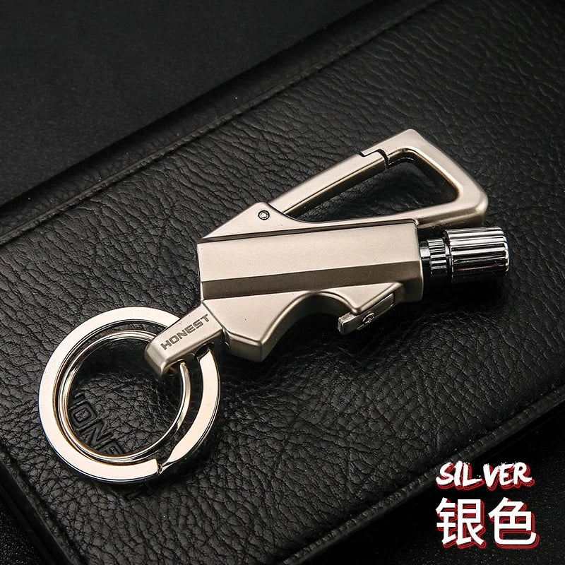 Multifunctional Keychain Kerosene Lighter Beer Bottle Opener Outdoor Portable Igniter Smoking Accessories Gadgets for Men