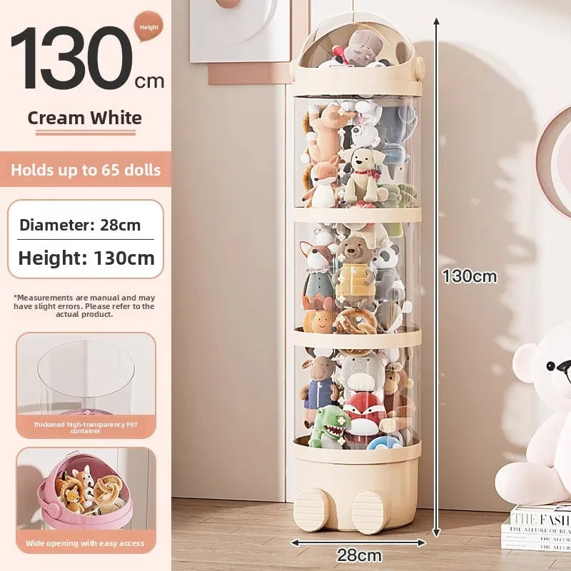 Upaded Zipper Version Plu Doll Storage Buet Transparent Toy Storage Tube Children'S Storage Basket Toy Organizer