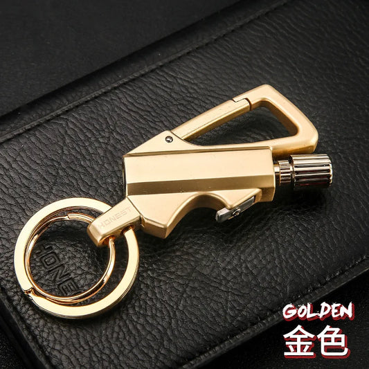 Multifunctional Keychain Kerosene Lighter Beer Bottle Opener Outdoor Portable Igniter Smoking Accessories Gadgets for Men